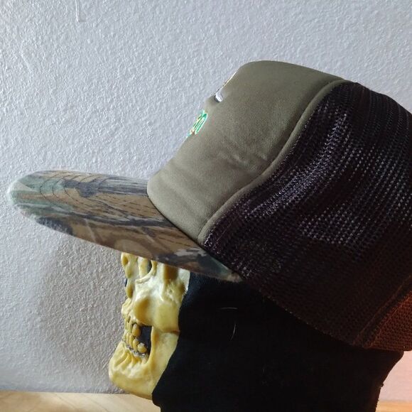Vintage Ducks Unlimited Green Wing Camouflage Trucker Snap Back Hat - Picture 3 of 10